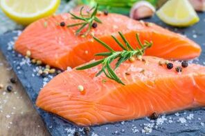 Salmon fillet in the diet of a man with reduced libido